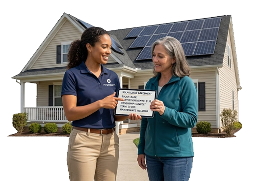 Residential solar system installed on a home